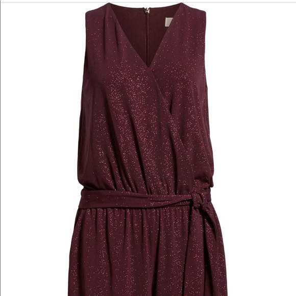 Michael Kors Burgundy Sparkle Jumpsuit, Sz M - Picture 15 of 16